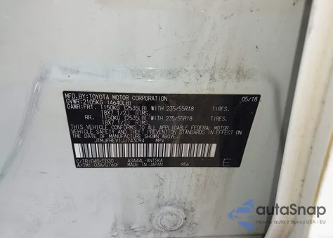 2018 Toyota Rav4 Se z USA, uszkodzony, nr VIN JTMJFREV1JJ743094